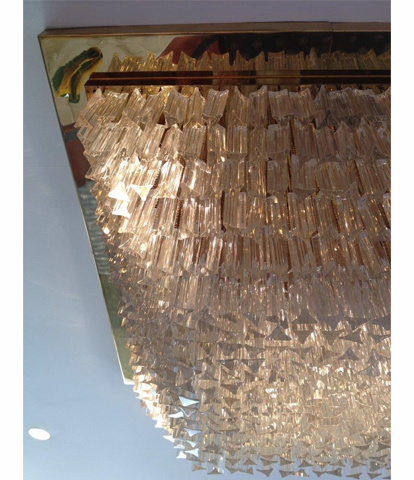 Large Venini Murano crystal chandelier 