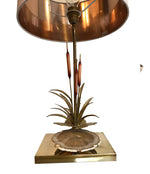 WILLY DARO BULRUSH LAMP WITH UNDER LIT AGATE SLICE