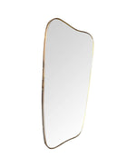 WONDERFUL PAIR OF ORIGNAL LARGE CURVED BRASS ITALIAN SHIELD MIRRORS