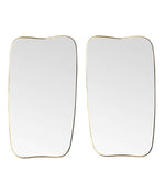 WONDERFUL PAIR OF ORIGNAL LARGE CURVED BRASS ITALIAN SHIELD MIRRORS