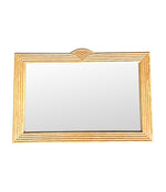 A large 1970s pencil reed bamboo mirror in the style of vivai del sud
