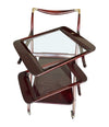 Lovely 1950s Cesare Lacca Mahogany Bar Cart Trolley with Removable Trays