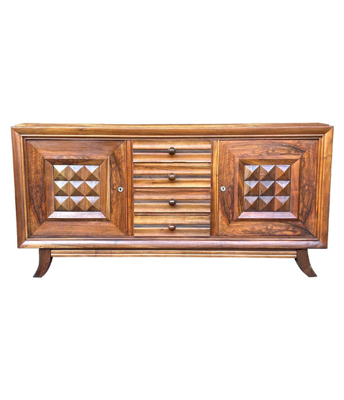 1940s Walnut and Oak Sideboard by Charles Dudouyt - Mid Century Sideboard - Ed Butcher Antiques