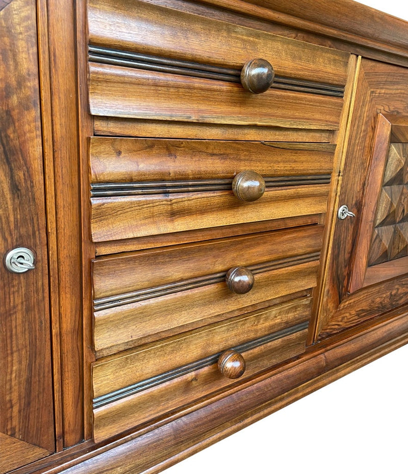 1940s Walnut and Oak Sideboard by Charles Dudouyt - Mid Century Sideboard - Ed Butcher Antiques