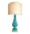 Large 1950s Turquoise Ceramic Lamp by Ceramicas Bondia, Manises, Spain - Mid Century Table Lamp - Ed Butcher Antiques