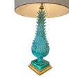 Large 1950s Turquoise Ceramic Lamp by Ceramicas Bondia, Manises, Spain - Mid Century Table Lamp - Ed Butcher Antiques